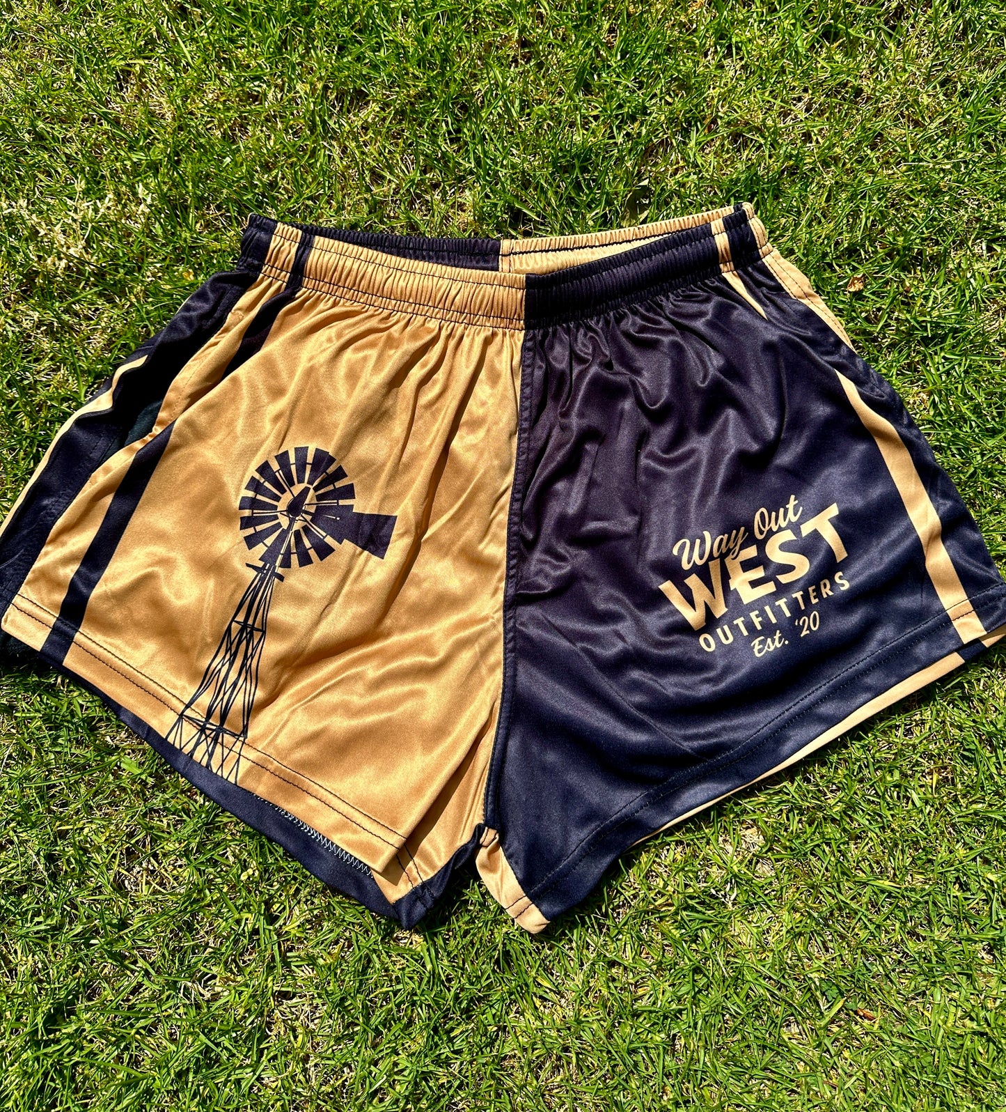Footy Shorts - Black & Gold