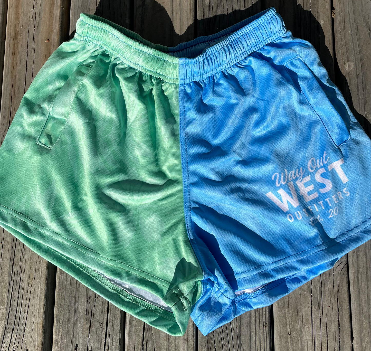 Footy Shorts - Floral Blue/Green