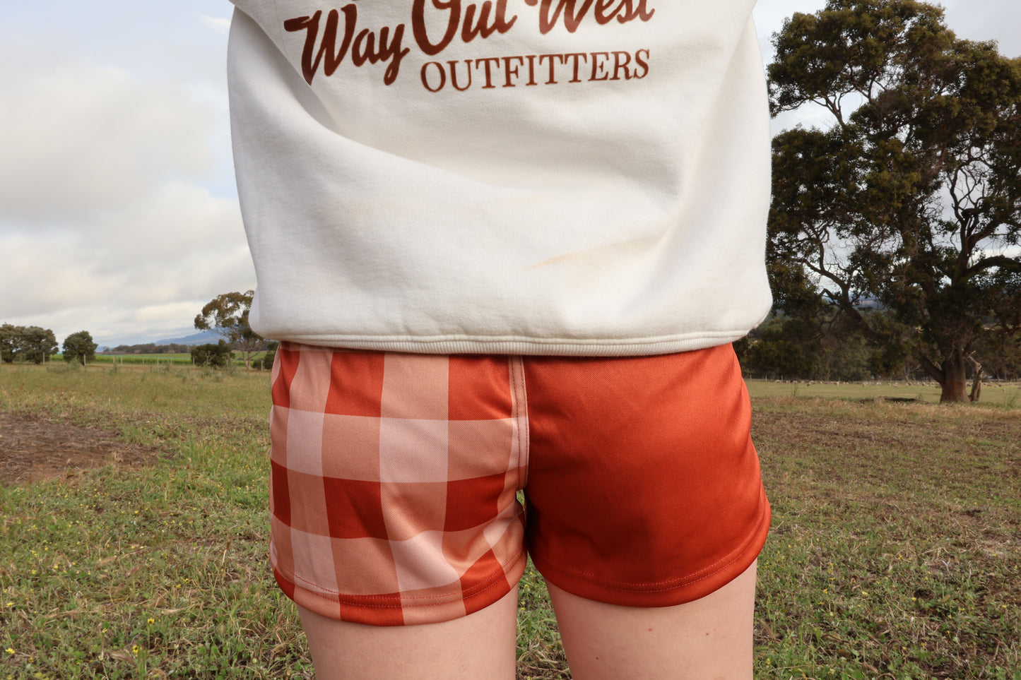 Footy Shorts - Brown Gingham