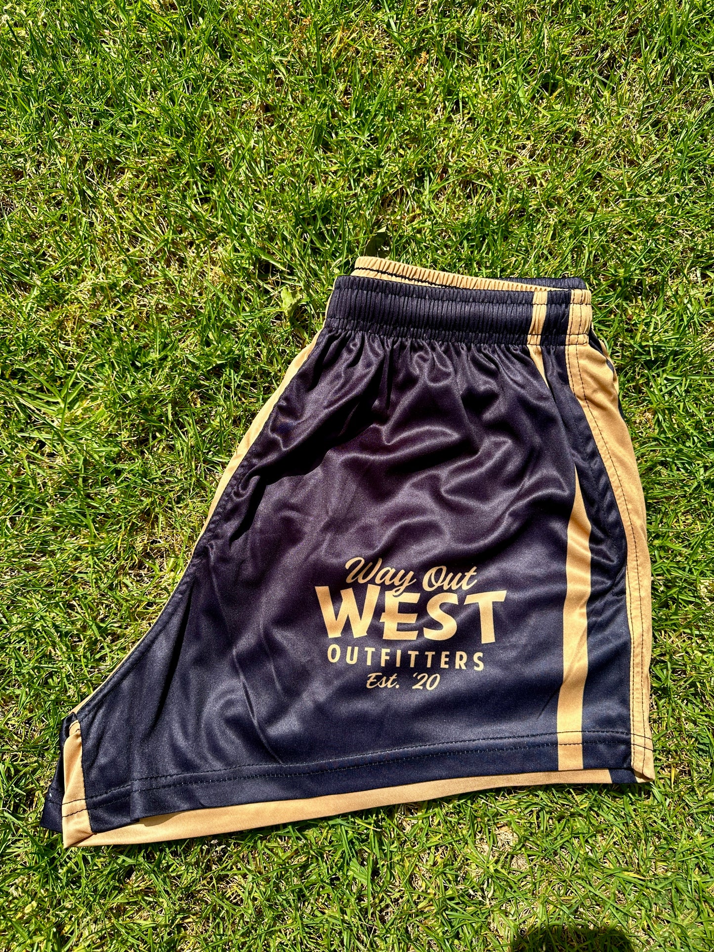 Footy Shorts - Black & Gold