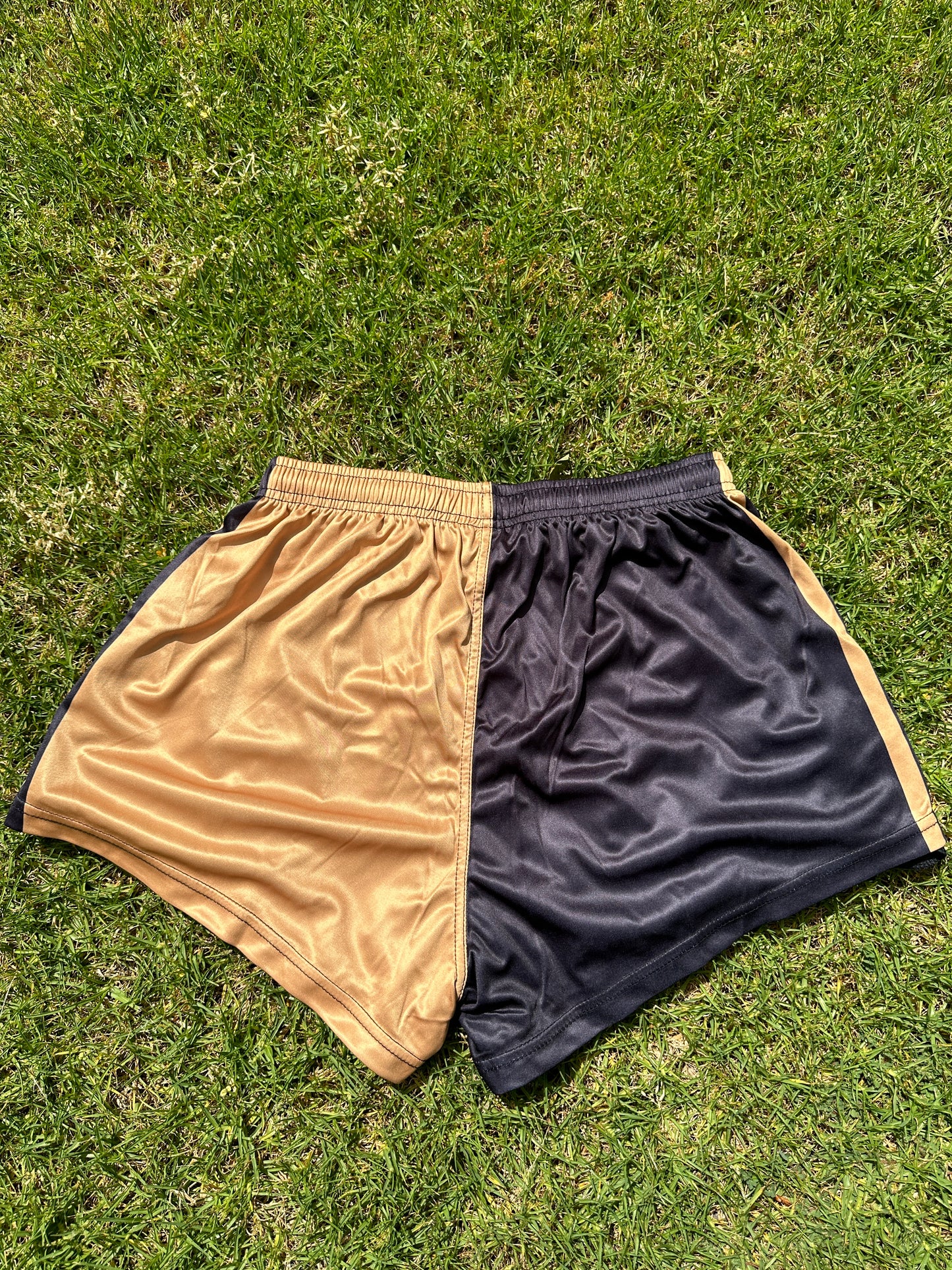 Footy Shorts - Black & Gold